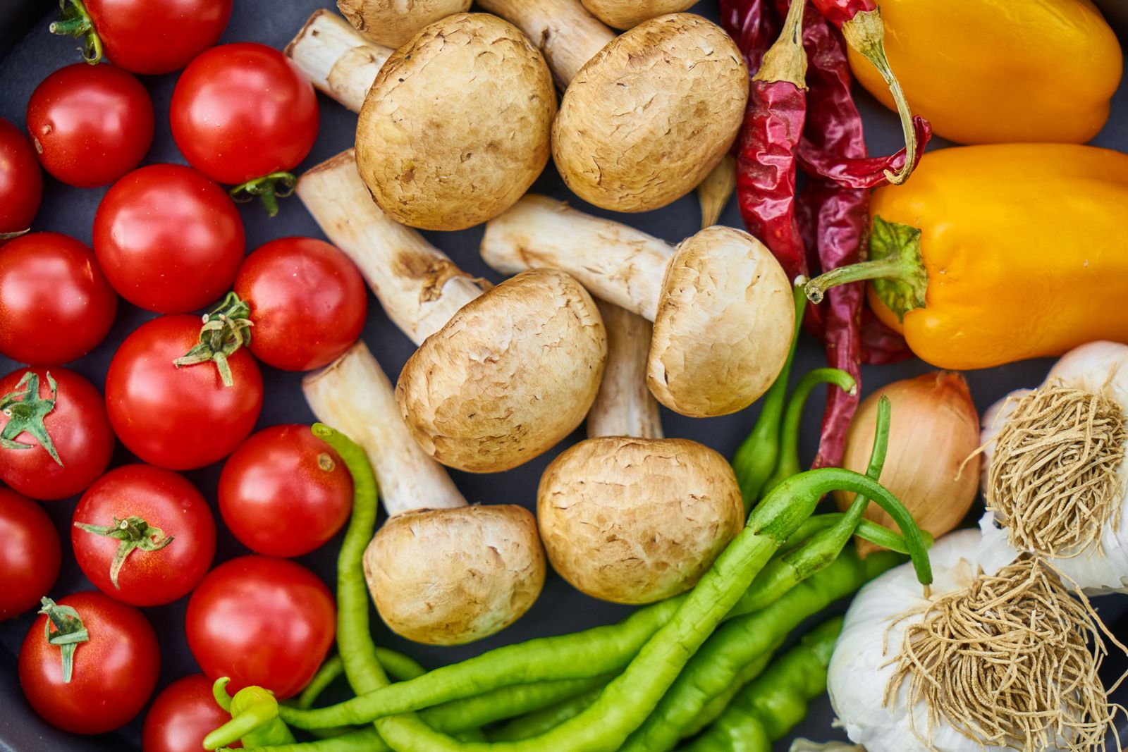 An assortment of fresh cooking ingredients